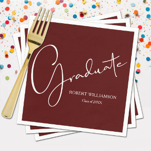 Modern Script Studenten Maroon Pappersservett