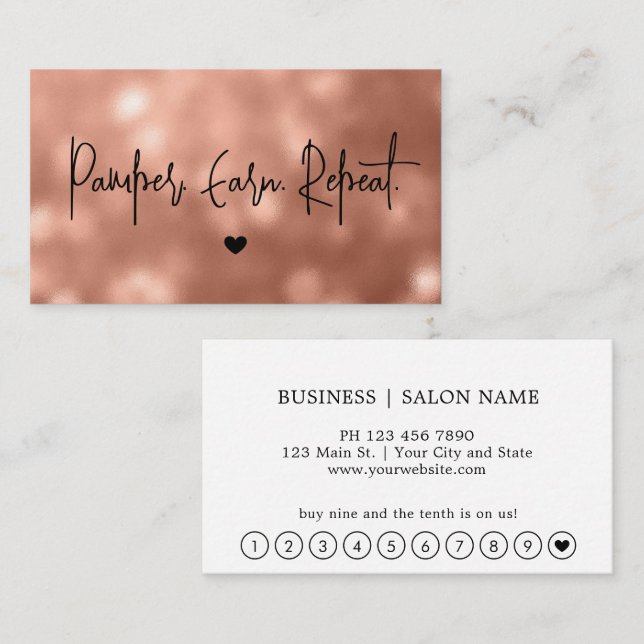 Modern Script Stylisk Professionell Lojalitetskort Visitkort (Fram/baksida)