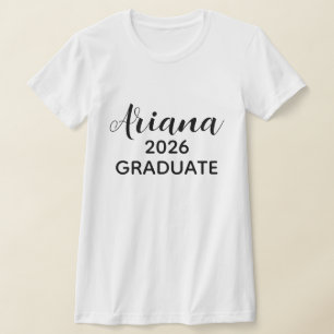 Modern Script Svart Vitt 2026 Examensnamn T Shirt