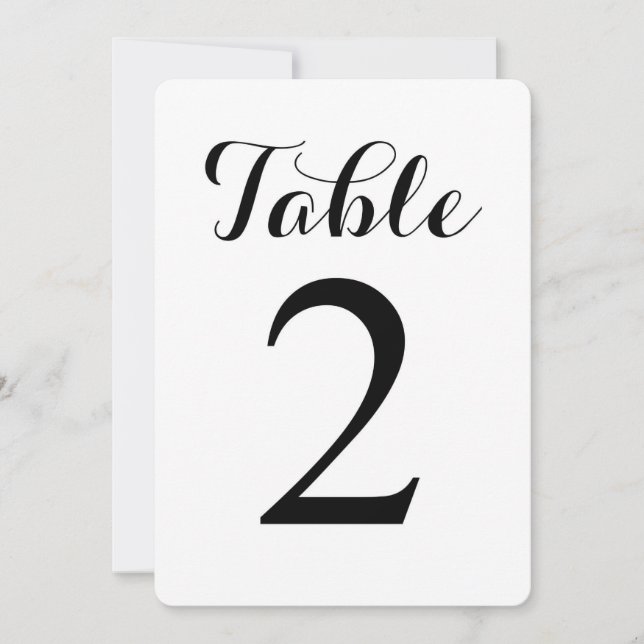 Modern Script Table 2 | Bordnummerkort Inbjudningar (Framsida)