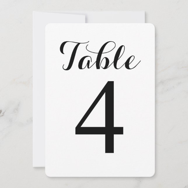 Modern Script Table 4 | Bordnummerkort Inbjudningar (Framsida)