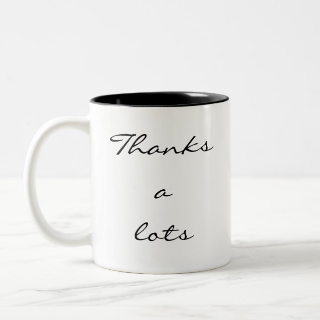 Modern Script Tack Mugg Tvåtonspresent (Vänster)