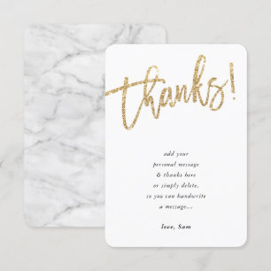 MODERN SCRIPT tackkort guld glitter-typ Inbjudningar