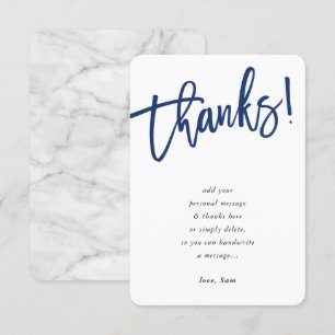 MODERN SCRIPT tackkort navy blue bläck Inbjudningar