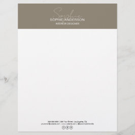 Modern Script Taupe Professionell Verksamhet Brevhuvud