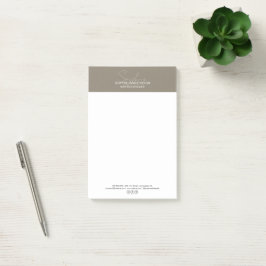 Modern Script Taupe Professionell Verksamhet Post-it Block