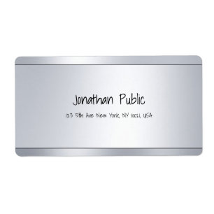 Modern Script Text Silver Glamour Shipping Address Fraktsedel