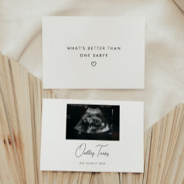 Modern Script Tvillingar Minimalistisk Baby Gravid Meddelande