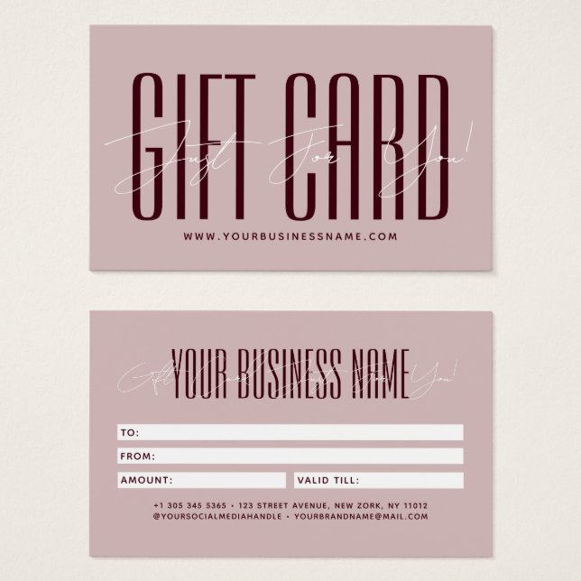 Modern script typography business gift card  visitkort (Framsida & baksida)