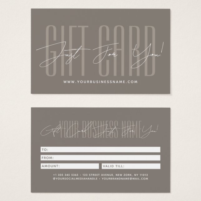 Modern script typography business gift card  visitkort (Framsida & baksida)