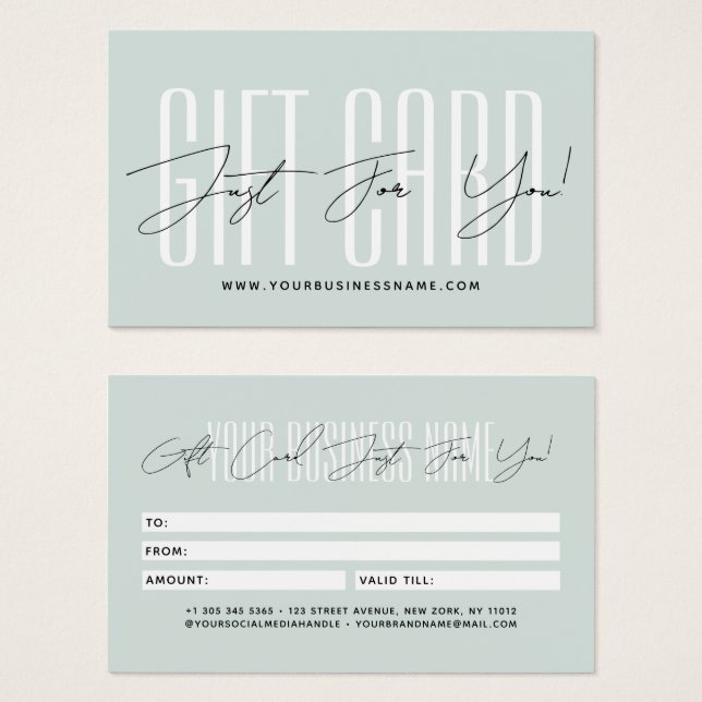 Modern script typography business gift card  visitkort (Framsida & baksida)