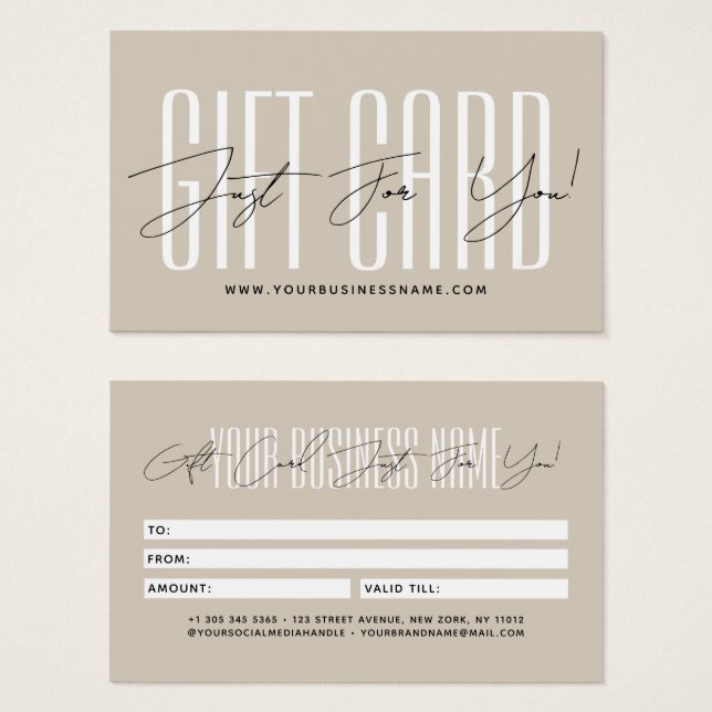 Modern script typography business gift card  visitkort (Framsida & baksida)