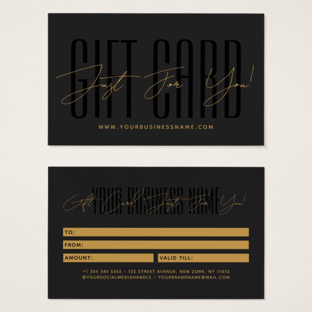 Modern script typography business gift card  visitkort (Framsida & baksida)