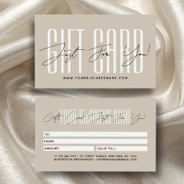 Modern script typography business gift card  visitkort