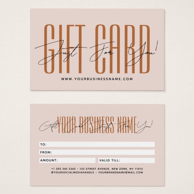Modern script typography business gift card  visitkort (Framsida & baksida)