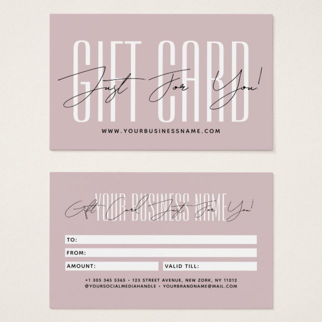 Modern script typography business gift card  visitkort (Framsida & baksida)