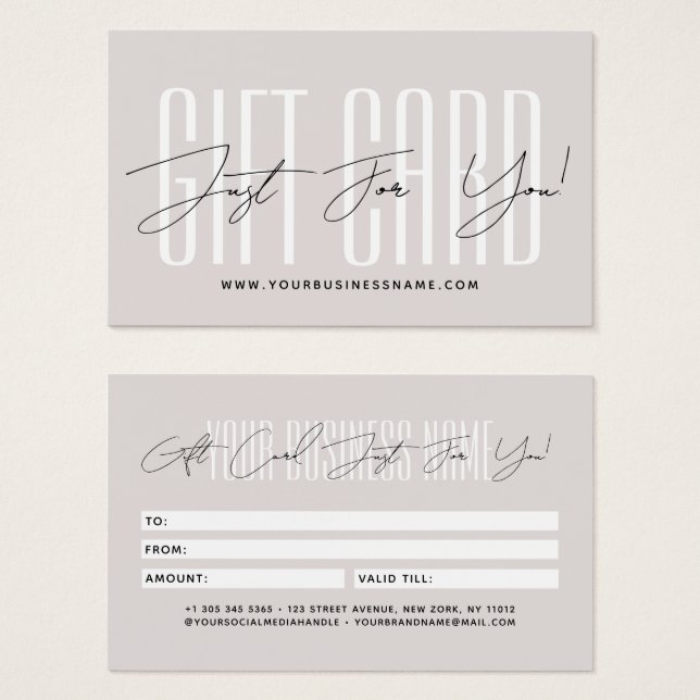 Modern script typography business gift card  visitkort (Framsida & baksida)