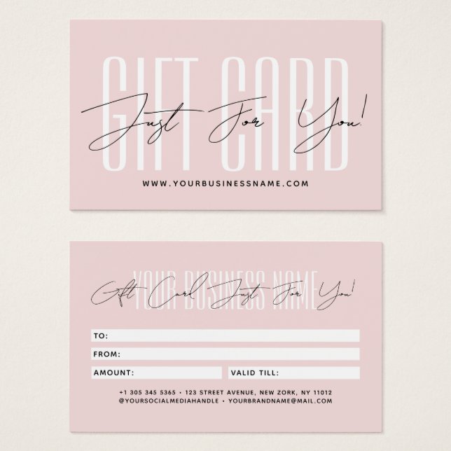 Modern script typography business gift card  visitkort (Framsida & baksida)