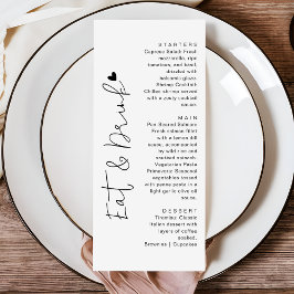 Modern Script Typography | Eat & Drink Wedding Meny