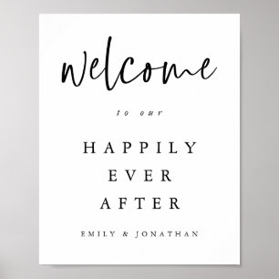 Modern Script Välkommen till Bröllop Valfri Färg Poster
