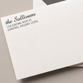 Modern Script Vänsterjusterad Returadress Självfärgande Stämpel