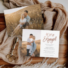 Modern Script Vi är förlovade Foto Förlovningsfest