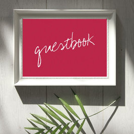 Modern Script Viva Magenta Minimalistic Bröllop Poster