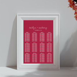 Modern Script Viva Magenta Minimalistic Bröllop Poster