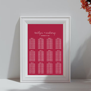 Modern Script Viva Magenta Minimalistic Bröllop Poster