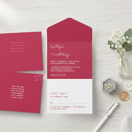 Modern Script Viva Magenta Minimalistisk Bröllop