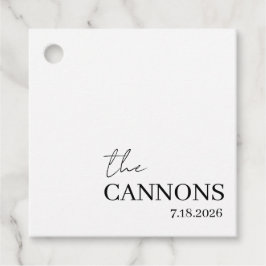 Modern Script Wedding Personalized Name Date Gåvor Etiketter