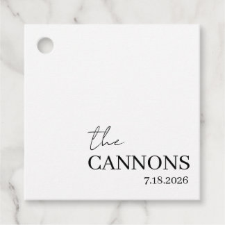 Modern Script Wedding Personalized Name Date Gåvor Etiketter