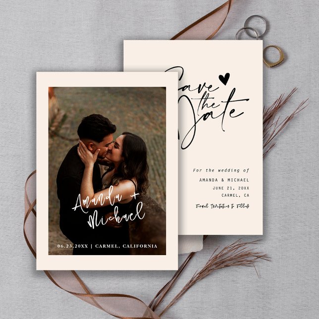 Modern Script Wedding Photo Spara Datumet (Skapare uppladdad)