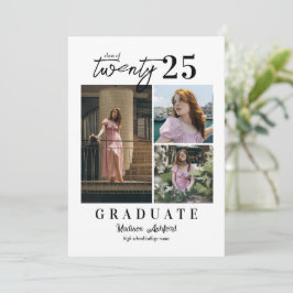 Modern Script White 3 Photo Collage Studenten Meddelande