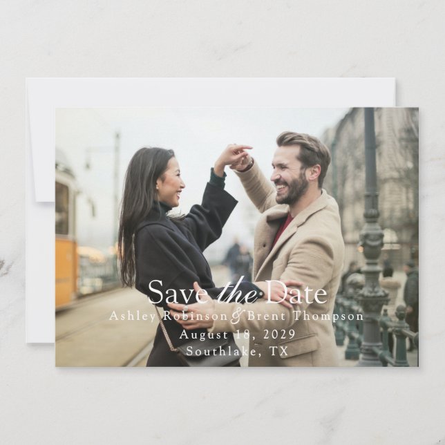 Modern Script White Text Horizontal Photo (Framsida)