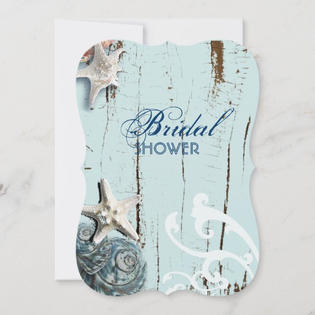 modern SeaShells Beach-möhippa Inbjudningar (Framsida)