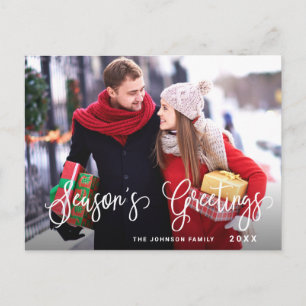 Modern Season Hälsning PHOTO-jul Helgdag Vykort