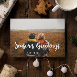 Modern Season's Greetings Family Photo Julkort