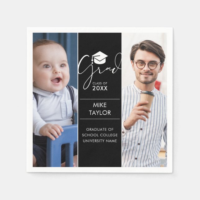 Modern, sedan och nu 2 foto-Studentfest Pappersservett (Framsidan)