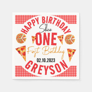 Modern Segce Baby Pizza 1:a födelsedag Pappersservett