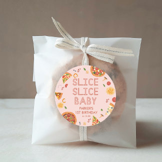 Modern Segce Baby Pizza Party favors Runt Klistermärke