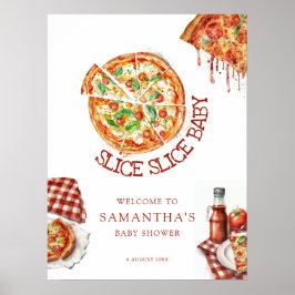 Modern segmentssymbol Baby Pizza Baby Shower-skylt Poster