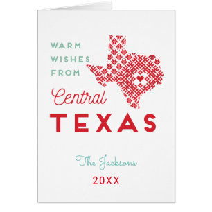 Modern semesterhälsning från centrala Texas Hälsningskort