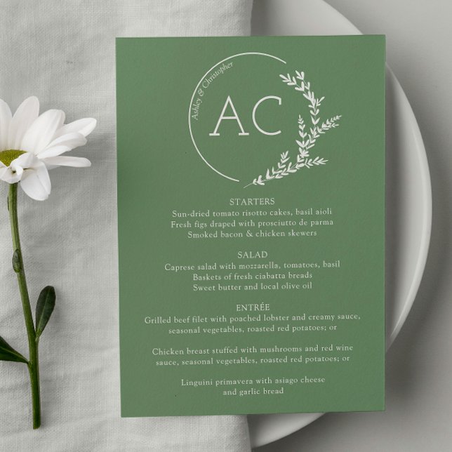 Modern seminnet om bröllopsfesten i Ram, Muted Grö Meny (Skapare uppladdad)