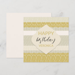 Modern, senap med Geometric Mönster Kort