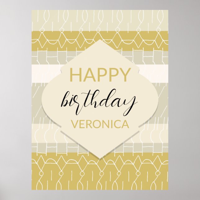 Modern,  senap med Geometric Mönster Poster (Framsidan)