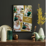 Modern senapsfamilj med flera foto - heminredning poster<br><div class="desc">Modern snyggt budget för multifotofamiljens hemdekanter. Senap och vit färg kan ändras.</div>