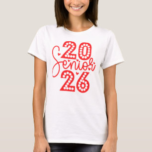 Modern Senior 2026 Skriftprickig Examen T Shirt