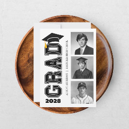 Modern Senior Basebollspelare Foto Examen Inbjudningar