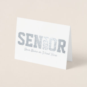 Modern Senior Block Brev Varje år Studenten Folierat Kort